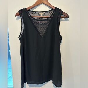 Banana Republic Black Mesh Detail Tank Top
